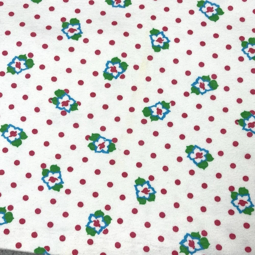 Vintage 90s Oshkosh Bgosh Floral Polka Dot Shirt Pink White USA Made Girls 4T